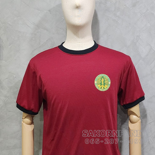 เสื้อยืดแดง-แขนสั้น ตรากรมป่าไม้(พิมพ์ตรา)