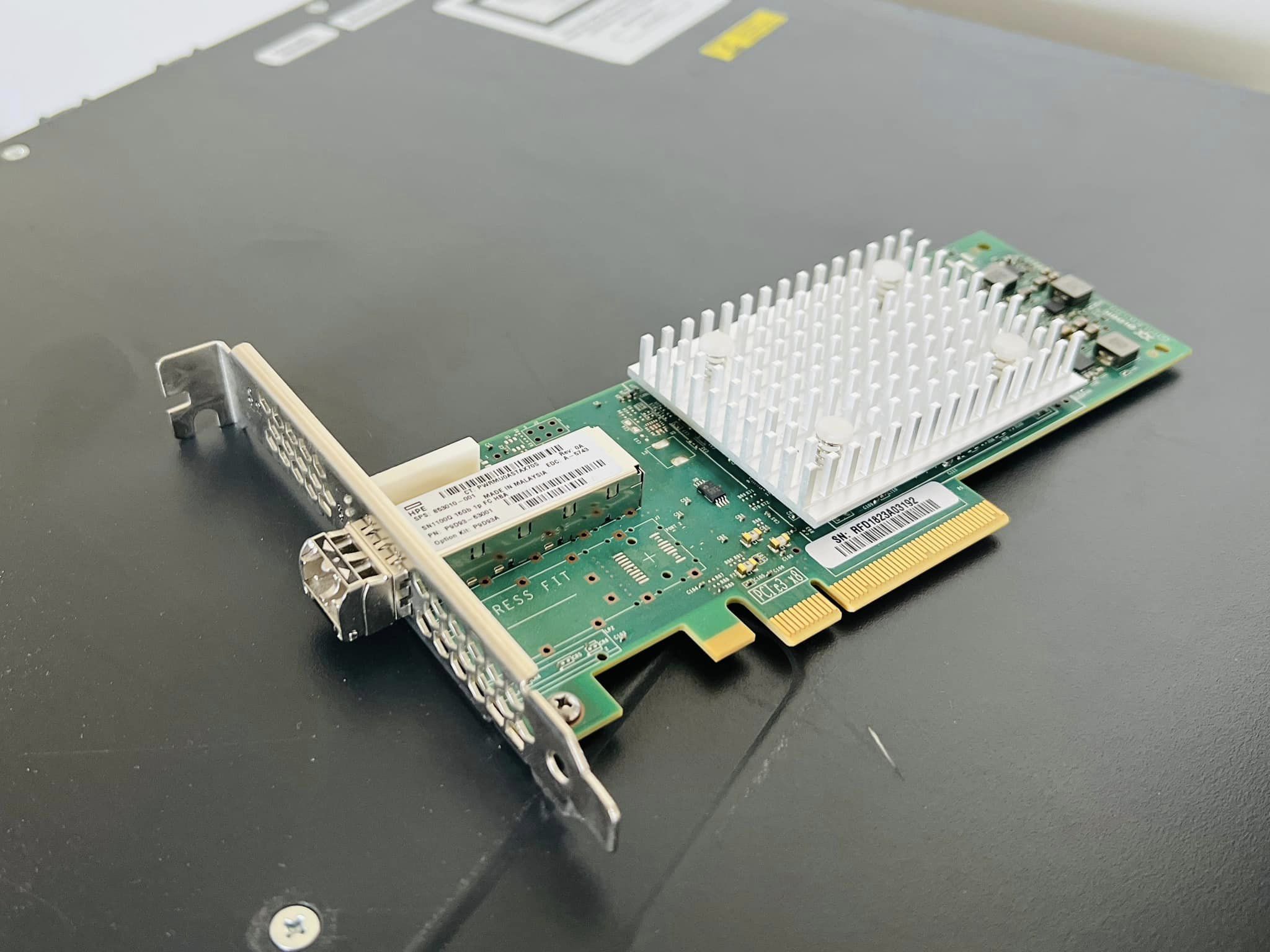 การ์ด Fiber SFP 16gb HPE Fibre Channel 1 port พร้อมหัว sfp 16g แบบขายาวมือสองพร้อมใช้งาน