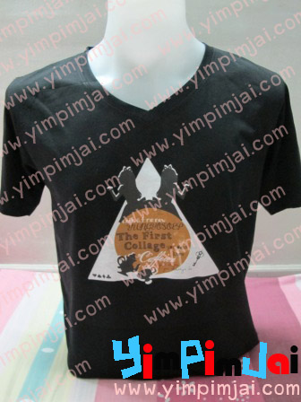 งานสกรีนฮีตทรานสเฟอร์เสื้อสีขาว สีดำ