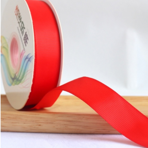 ริบบิ้นผ้าลูกฟูกสีแดง (Poppy Red) #GX012