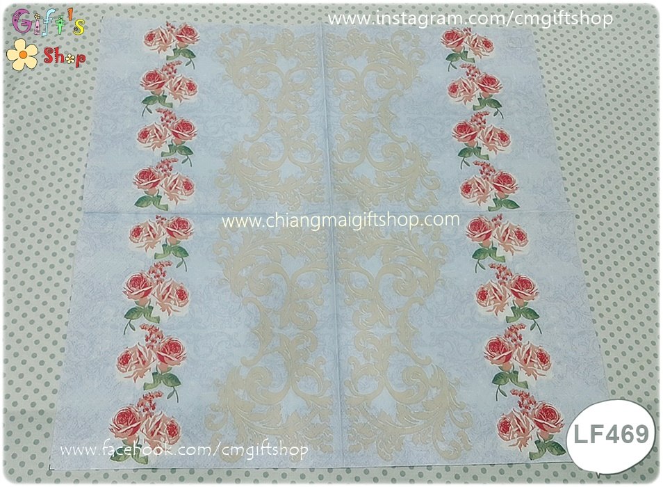 กระดาษแนปกิ้น, ลายดอกกุหลาบ, ลายดอกกุหลาบสีแดง, ลายดอกไม้สีแดง, ลายแถบดอกุหลาบ, ลายลูกไม้, พื้นหลังสีฟ้าอ่อน