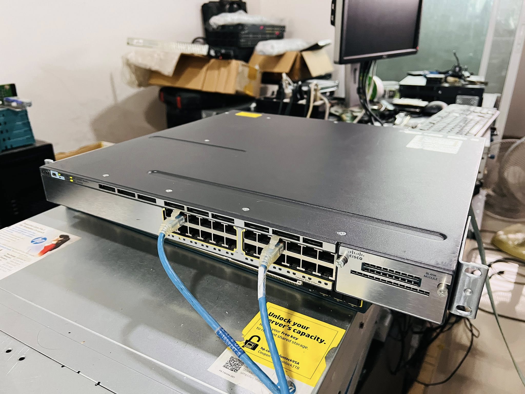 Switch cisco 3750x Gigabit 24 port layer3 สวิทซิสโก้มือสองพร้อมใช้งาน