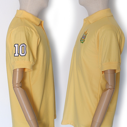 โปโลสีเหลือง ปักแขนขวา"10"