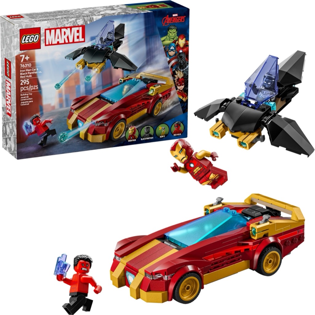 เลโก้ LEGO Super Heroes 76310 Iron Man Car & Black Panther vs. Red Hulk