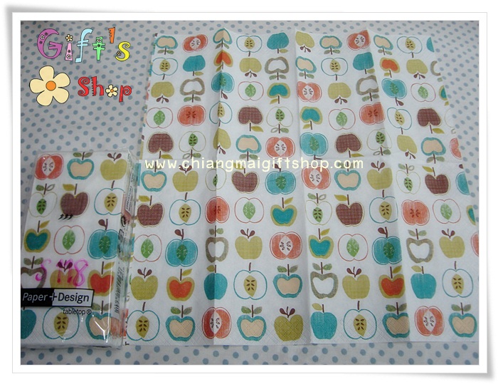 กระดาษแนปกิ้น ลายแอปเปิ้ลผ่าซีก, ลายapple, ลายแอปเปิ้ล, ลายผลไม้, พื้นหลังสีขาว