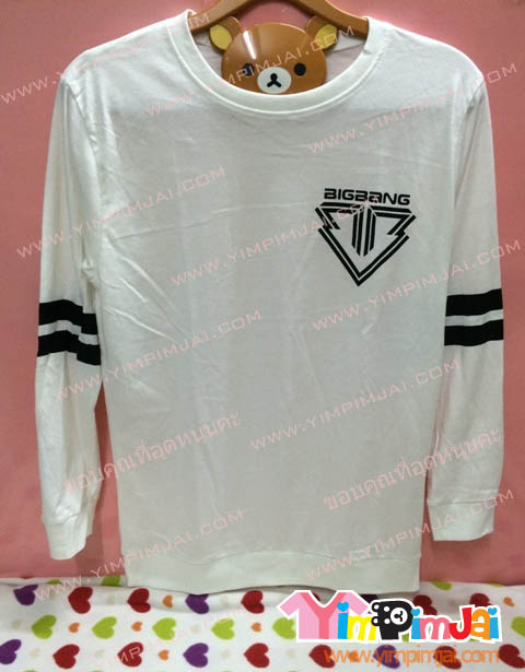 เสื้อยืด สีขาว แขนยาว สกรีนตามสั่ง Bigbang