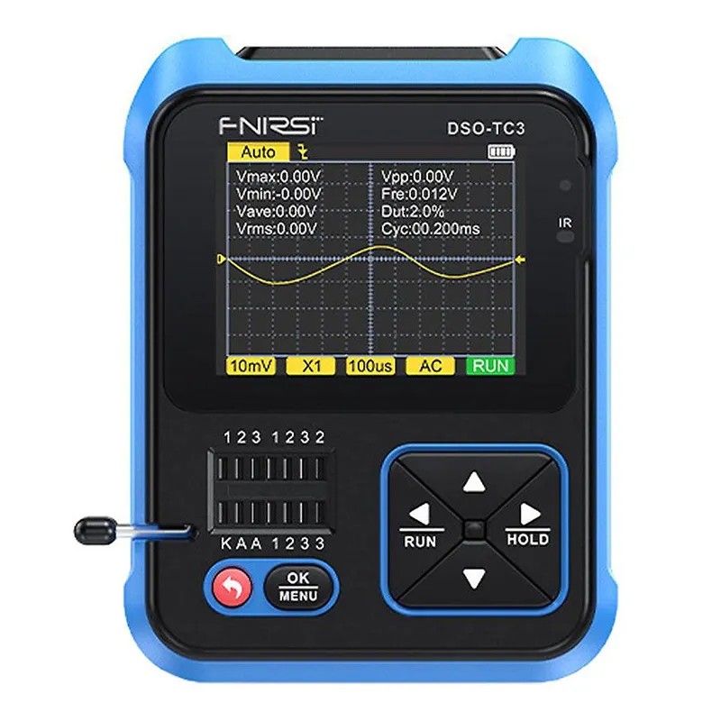 FNIRSI DSO-TC3 3-IN-1 Handheld Digital Oscilloscopes Signal Generator Transistor Tester