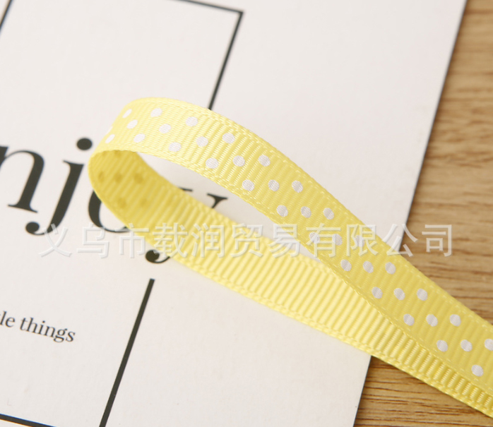 ริบบิ้นผ้าพิมพ์ลายจุด กว้าง 10 mm #PD119