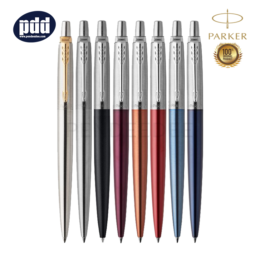 PARKER ปากกาลูกลื่น ป๊าคเกอร์ จ๊อตเตอร์ สแตนเลส คลิปเงิน คลิปทอง PARKER JOTTER BALLPOINT PEN STAINLESS STEEL ปากกาพรีเมี่ยม สกรีนโลโก้ สลักชื่อ