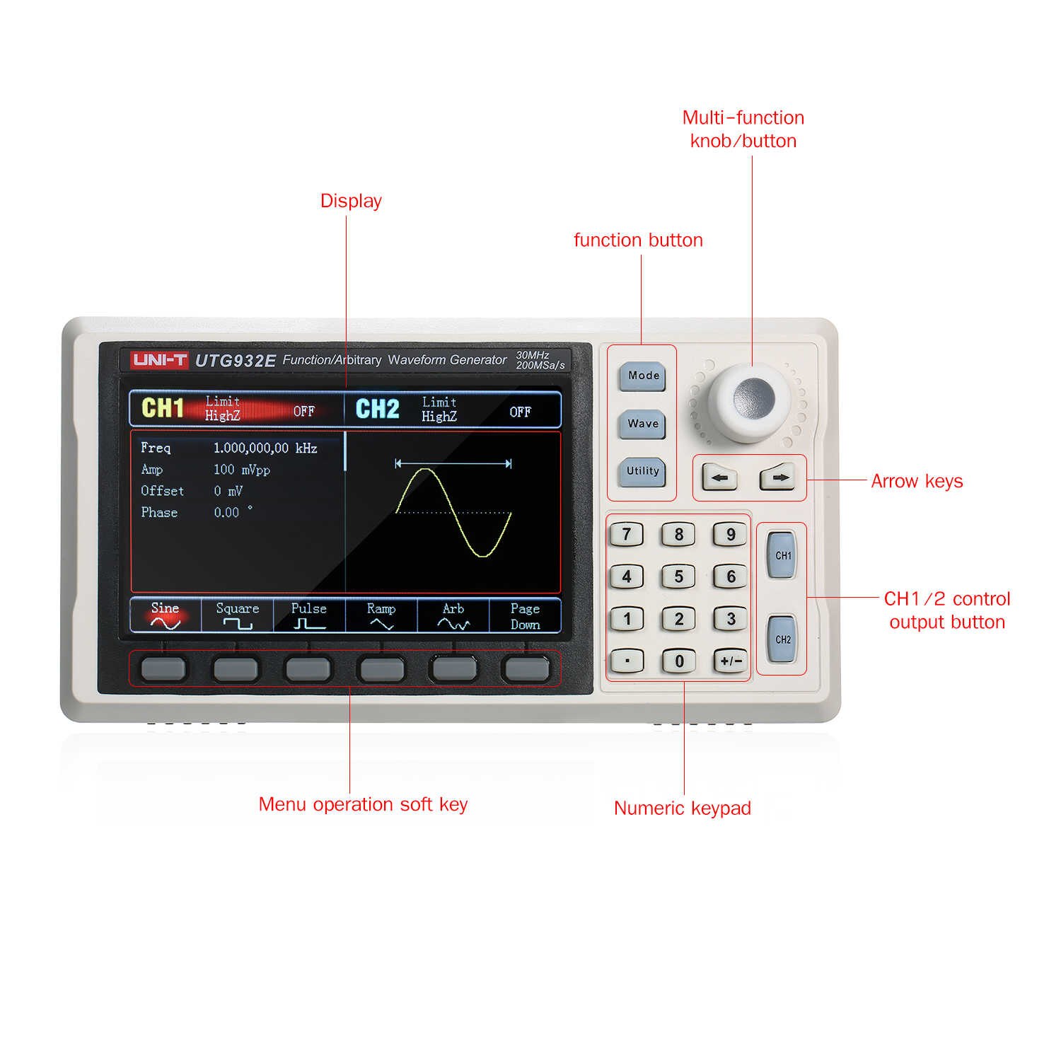 UNI-T UTG932E Waveform Generator 30MHz เครื่องกำเนิดสัญญาณรูปคลื่นไฟฟ้า