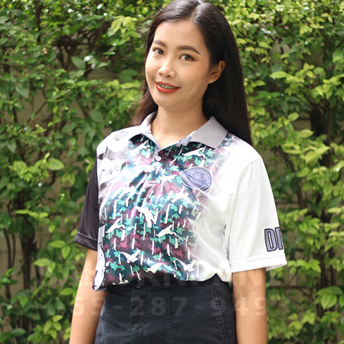 โปโล"ดำ-ขาว คาดลายพราง(ผ้ากีฬา รุ่นใหม่) /อุทยาน