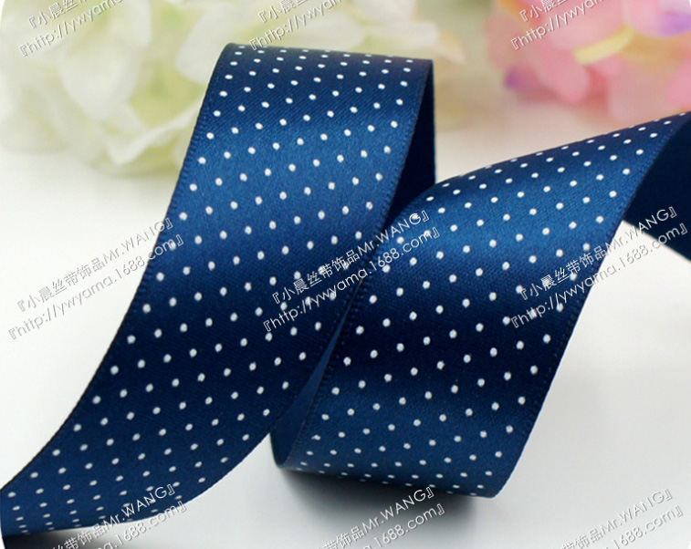 ริบบิ้นซาติน ลายจุด ขนาด 38 มม. WB21