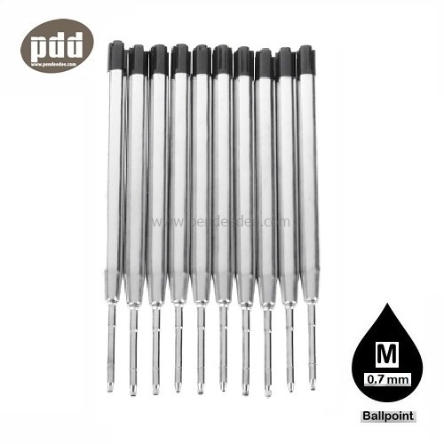 10 ชิ้น PDD ไส้ปากกาลูกลื่น Parker Style หมึกดำ – Ballpoint Pen Refills Medium Point for Parker Style Black Ink