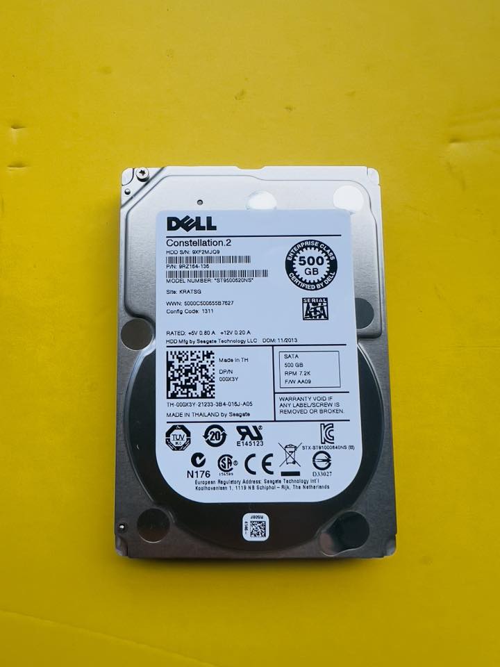 hdd server sata 500gb 2.5" 7200k dell Enterprise class ฮาร์ดดิสซาต้าเซิฟเวอร์มือสองพร้อมใช้งาน