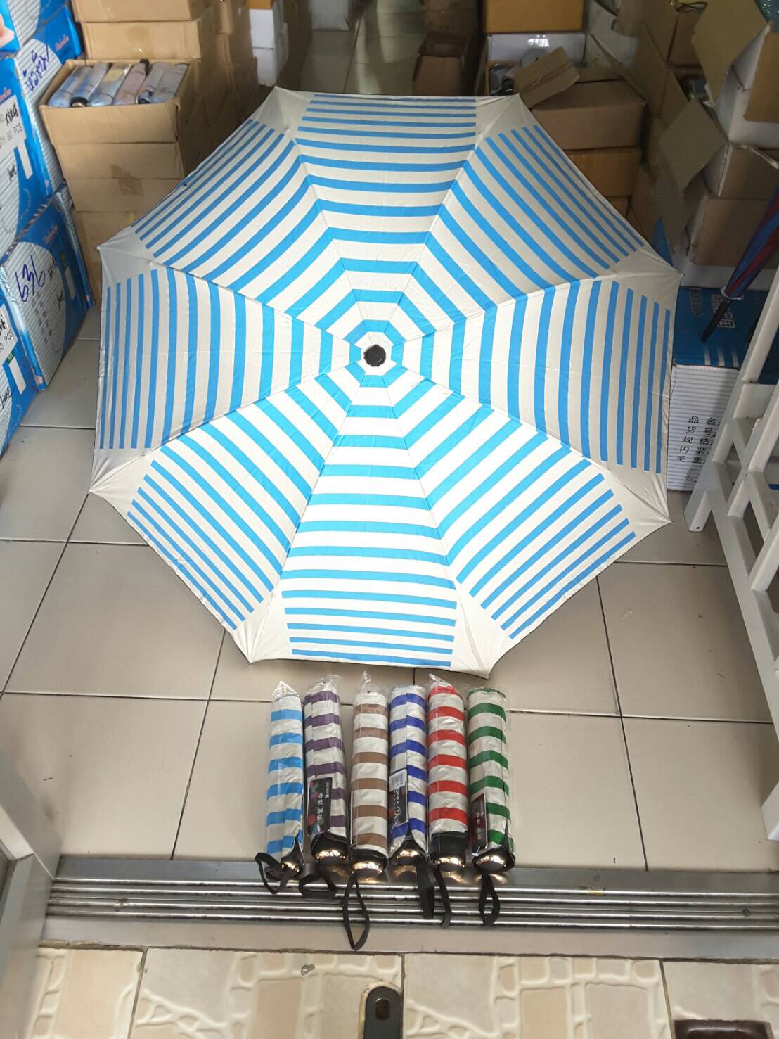 ร่มพับ3ตอนยูวีดำ21นิ้รหัส610