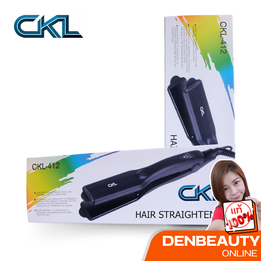 CKL เครื่องหนีบผม หน้ากว้าง รีดลื่น แผ่นเซรามิค อย่างดี รุ่น CKL 412