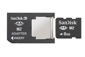 SANDISK MEMORY STICK MICRO M2 - 8GB + Adapter to Duo
