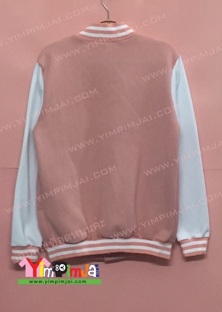 เสื้อแจ็คเก็ตเบสบอลโอรสแขนขาว