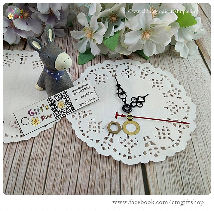 ชุดเครื่องนาฬิกา QUARTZ สำหรับงาน DIY พร้อมเข็มนาฬิกา แบบที่ 4 (โรมัน สั้น 4 รู)