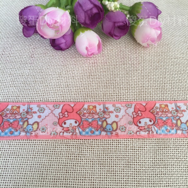 ริบบิ้นผ้าพิมพ์ลาย My Melody กว้าง 25mm #CT5