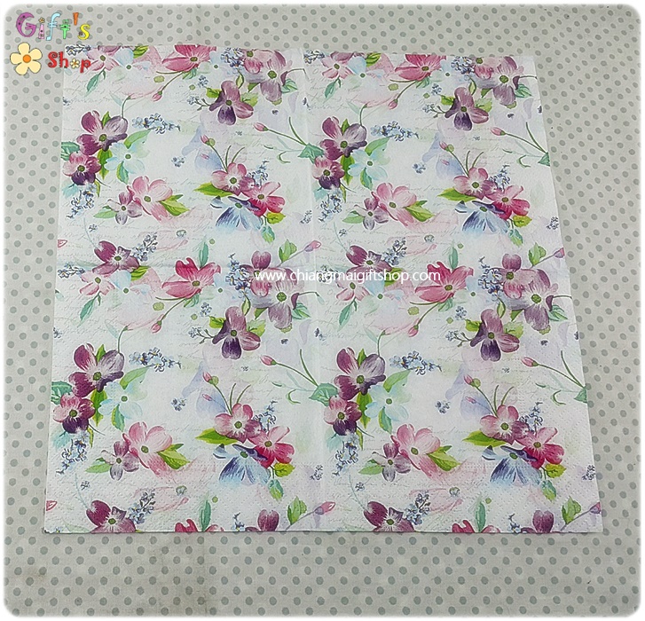 กระดาษแนปกิ้นยุโรป, ลายดอกไม้เล็กๆ, ลายดอกไม้สีหวาน, ลายดอกไม้สีชมพูอ่อน, ลายดอกไม้สีม่วงอ่อน, Sweet Pinks, ลายดอกผีเสื้อ, ลายดอกหน้าแมว, ลายดอกแพนซี