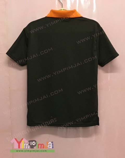 เสื้อโปโลน้ำตาลปกส้ม ปักบริษัท ภัทรภัสสร์ จำกัด