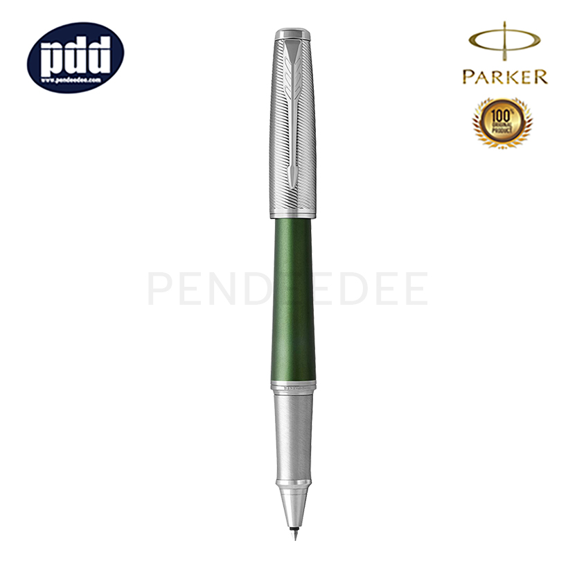 PARKER Urban Premium Green CT Rollerball Pen ปากกาโรลเลอร์บอล ป๊ากเกอร์ เออร์เบิน พรีเมี่ยม สีเขียว คลิปเงิน