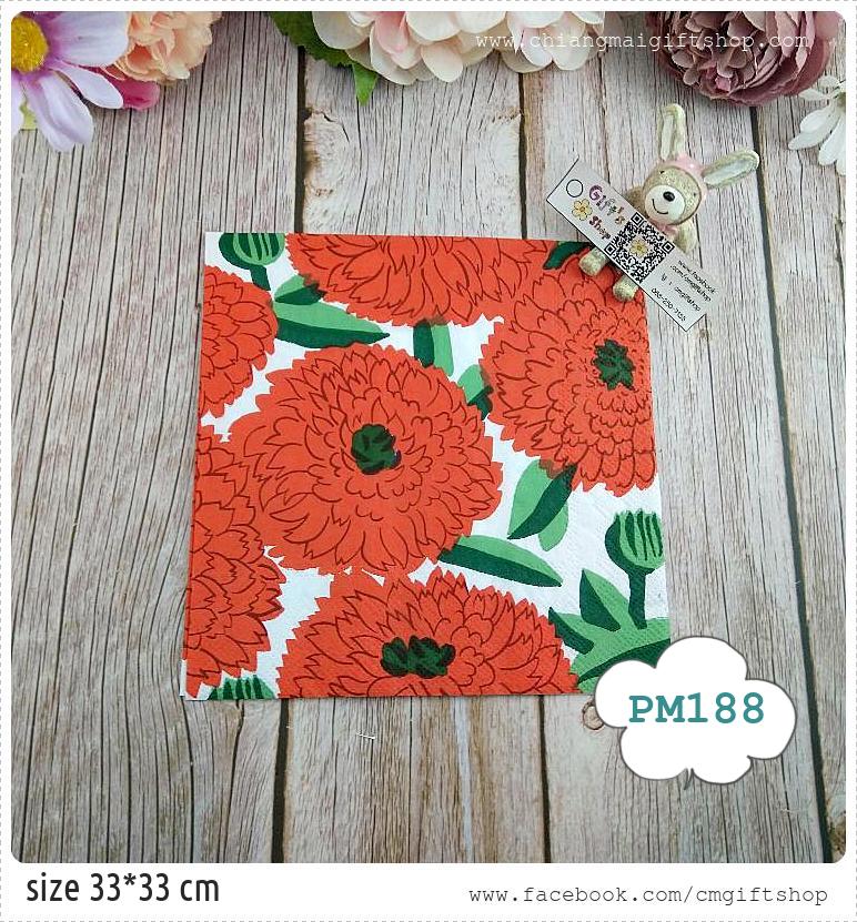 กระดาษแนปกิ้นยุโรป, ลายดอกไม้สีแดง, ลายดอกไม้พื้นหลังสีขาว, ลายดอกไม้ใหญ่ๆ, ลายดอกไม้, ลายดอกไม้ของMarimekko, ลายPrimavera red, ลายของMarimekko, Marimekko