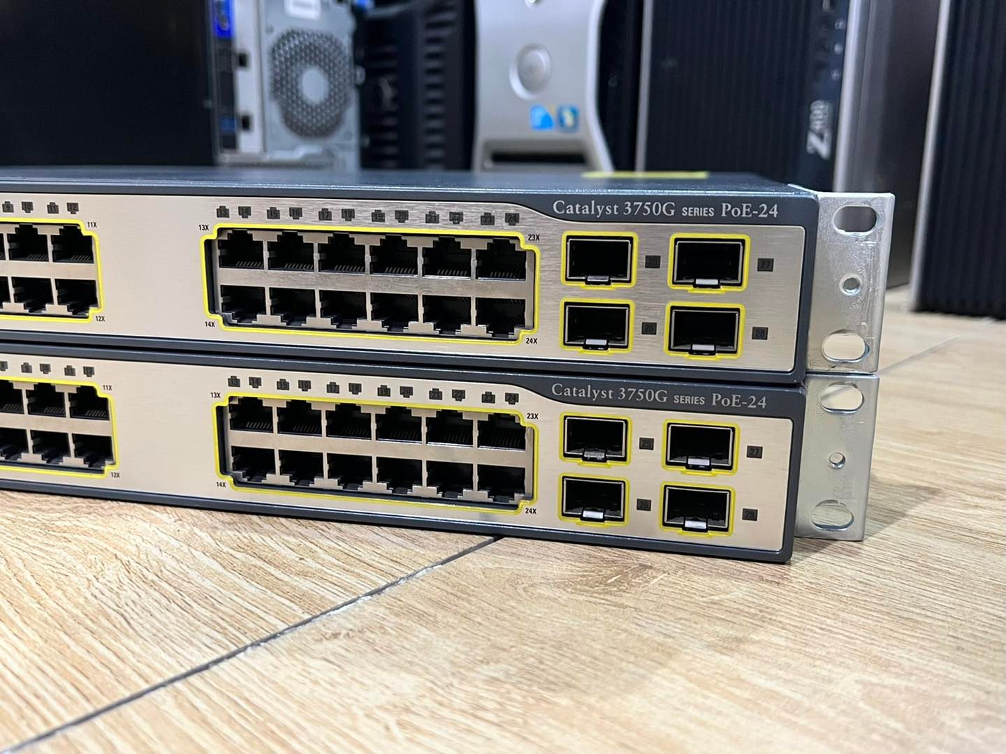 Cisco 3750G 24PoE Gigabit switch มือสองพร้อมใช้งาน