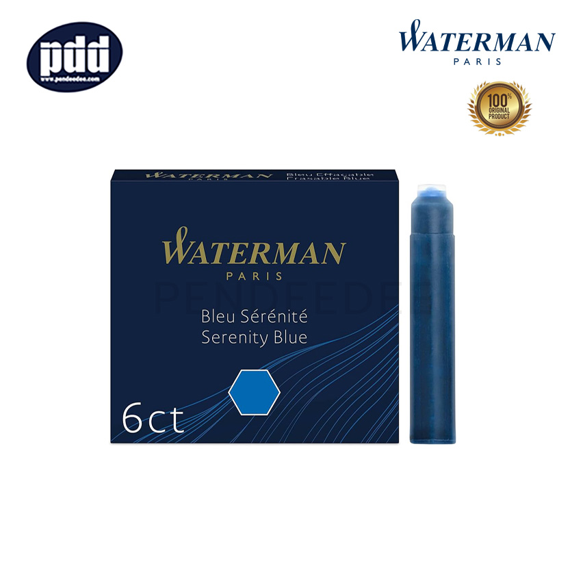 WATERMAN หมึกหลอด วอเตอร์แมน หมึกน้ำเงิน WATERMAN international ink cartridges 6 pcs. Blue.