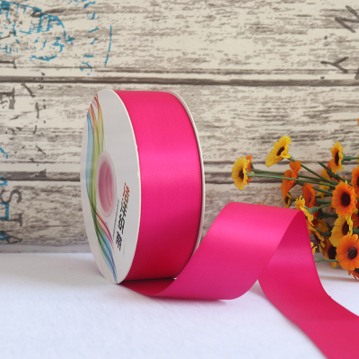 ริบบิ้นผ้าซาติน 2 หน้า สีบานเย็น 50 หลา (Rose Bloom)# WX010