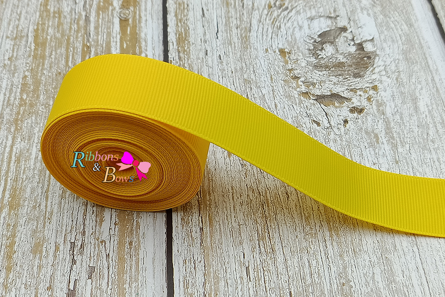 ริบบิ้นผ้าลูกฟูก สีเหลือง (650 Maize) #PC29