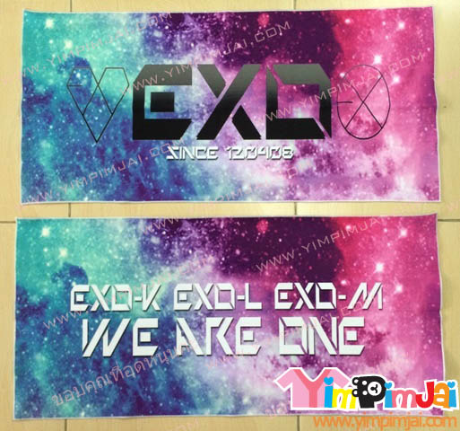 ผ้าเชียร์ ปัก/สกรีนตามสั่ง EXO WE ARE ONE