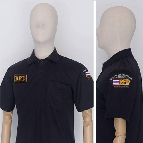 โปโลสีดำ ติดอาร์มโค้ง RFD-ธงชาติ(Pre-Order)
