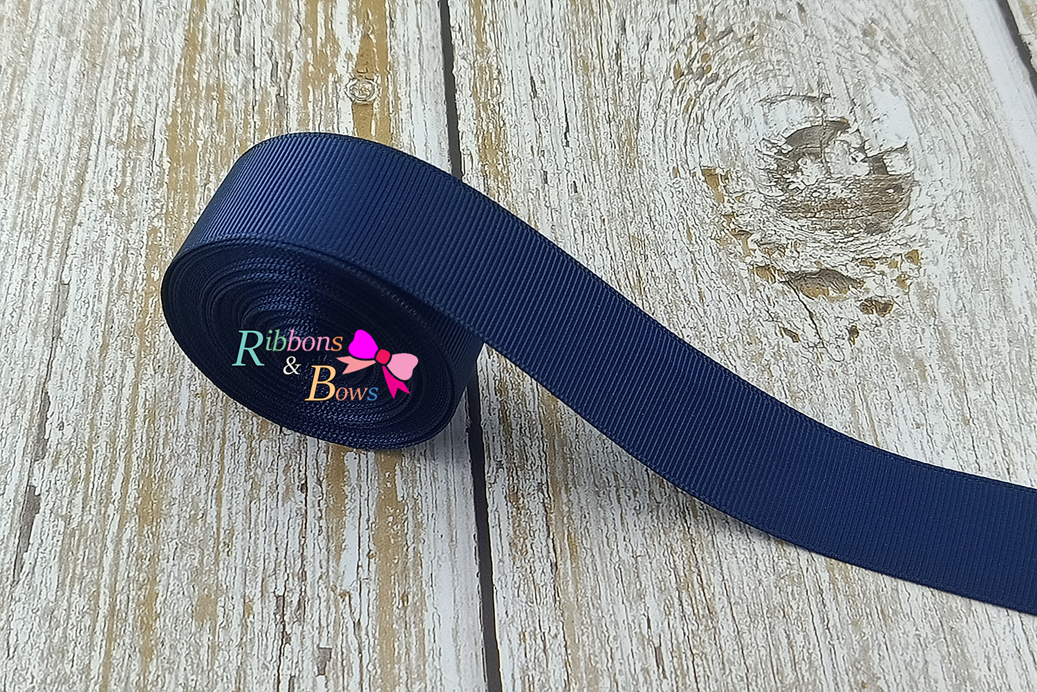 ริบบิ้นผ้าลูกฟูก สีกรมท่า (์370 navy) #PC17