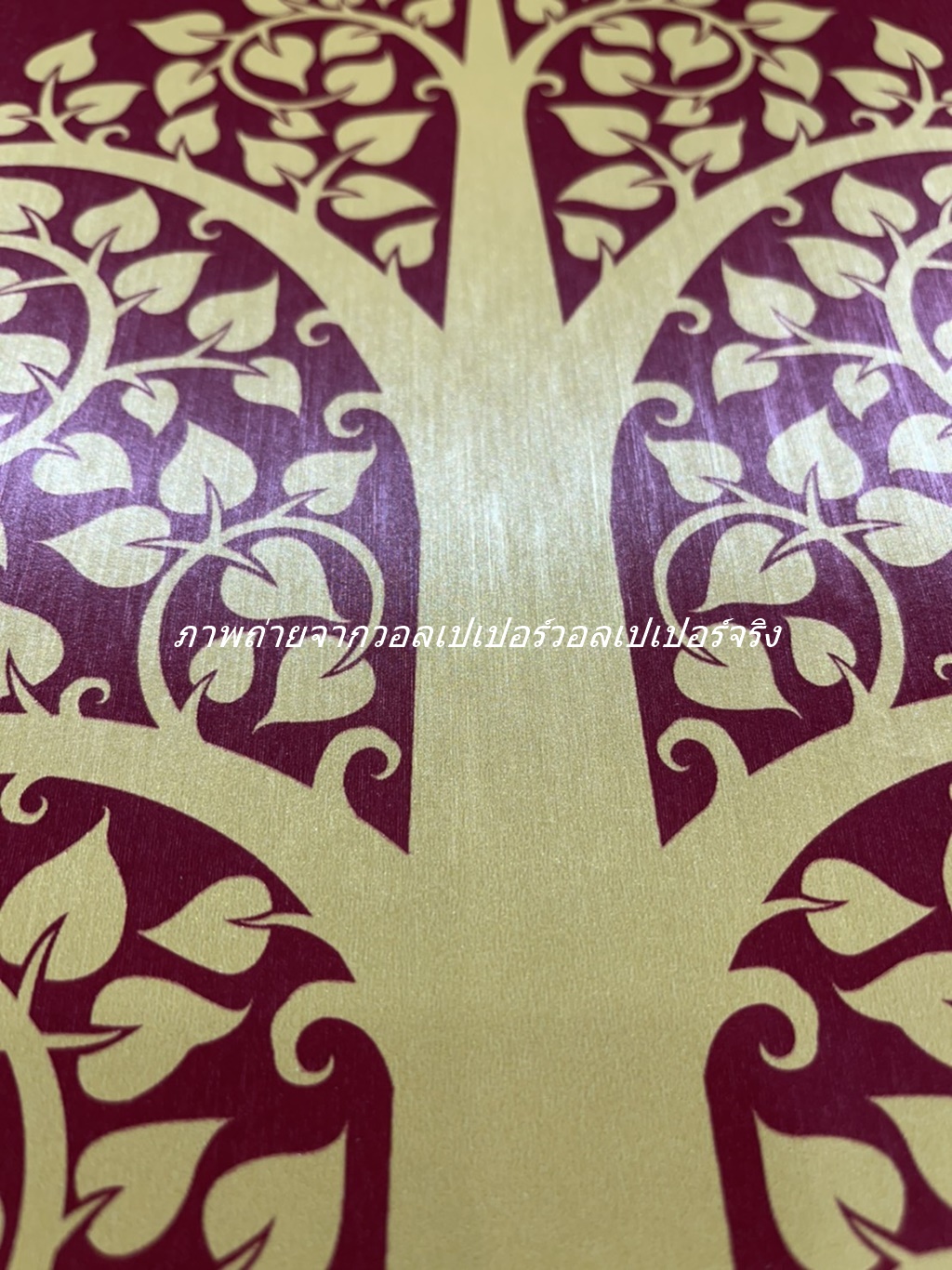 วอลเปเปอร์ลายไทย ลายต้นโพธิ์ แดง - ทอง JPS301