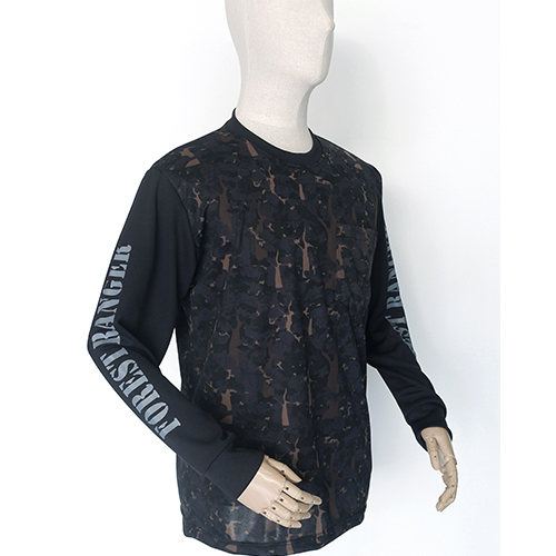 เสื้อยืดลายพรางดำ-FOREST RANGER /ป่าไม้ (ผ้ากีฬา)*