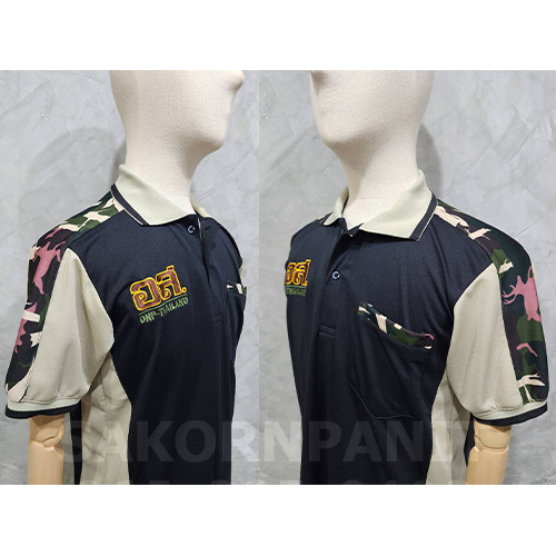 โปโลดำ ข้างเขียวอนุรักษ์-แขนลาย/อุทยานฯ (ผ้ากีฬา)