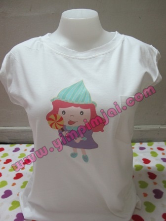 เสื้อยืดพับแขนกุด ไหล่ตก ตัดตามแบบ