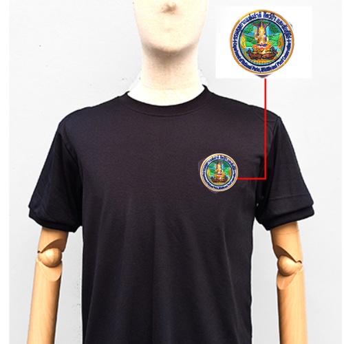 เสื้อยืดดำตรากรมอุทยานฯ แขนจั๊ม ฟองน้ำไหล่ (สินค้าพรีออเดอร์)