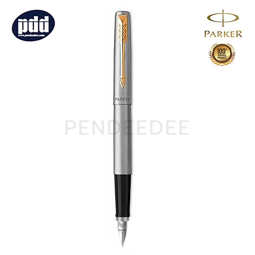 PARKER Jotter Stainless Steel GT Fountain Pen ปากกาหมึกซึม ป๊ากเกอร์ จ๊อตเตอร์ สแตนเลส สีเงิน คลิปทอง