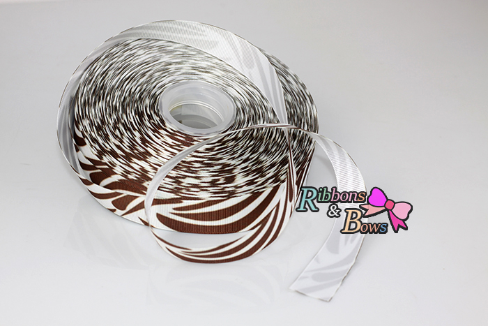 ริบบิ้นผ้าพิมพ์ลาย เสือ กว้าง 22 mm #AN24