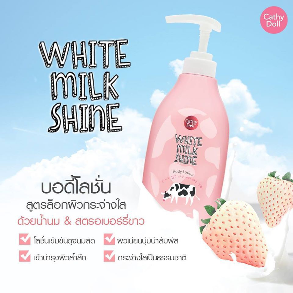Body Bath Cream 450ml Cathy Doll White Milk Shine