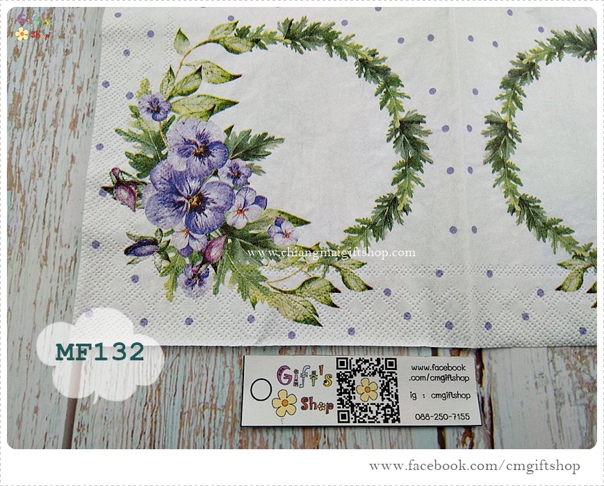 กระดาษแนปกิ้นยุโรป, Pansy wreath lilac, ลายวงหรีดดอกแพนซีสีม่วงกับใบไม้, ดอกไม้สีม่วง, พวงหรีดดอกไม้สีม่วง, พื้นหลังสีขาว
