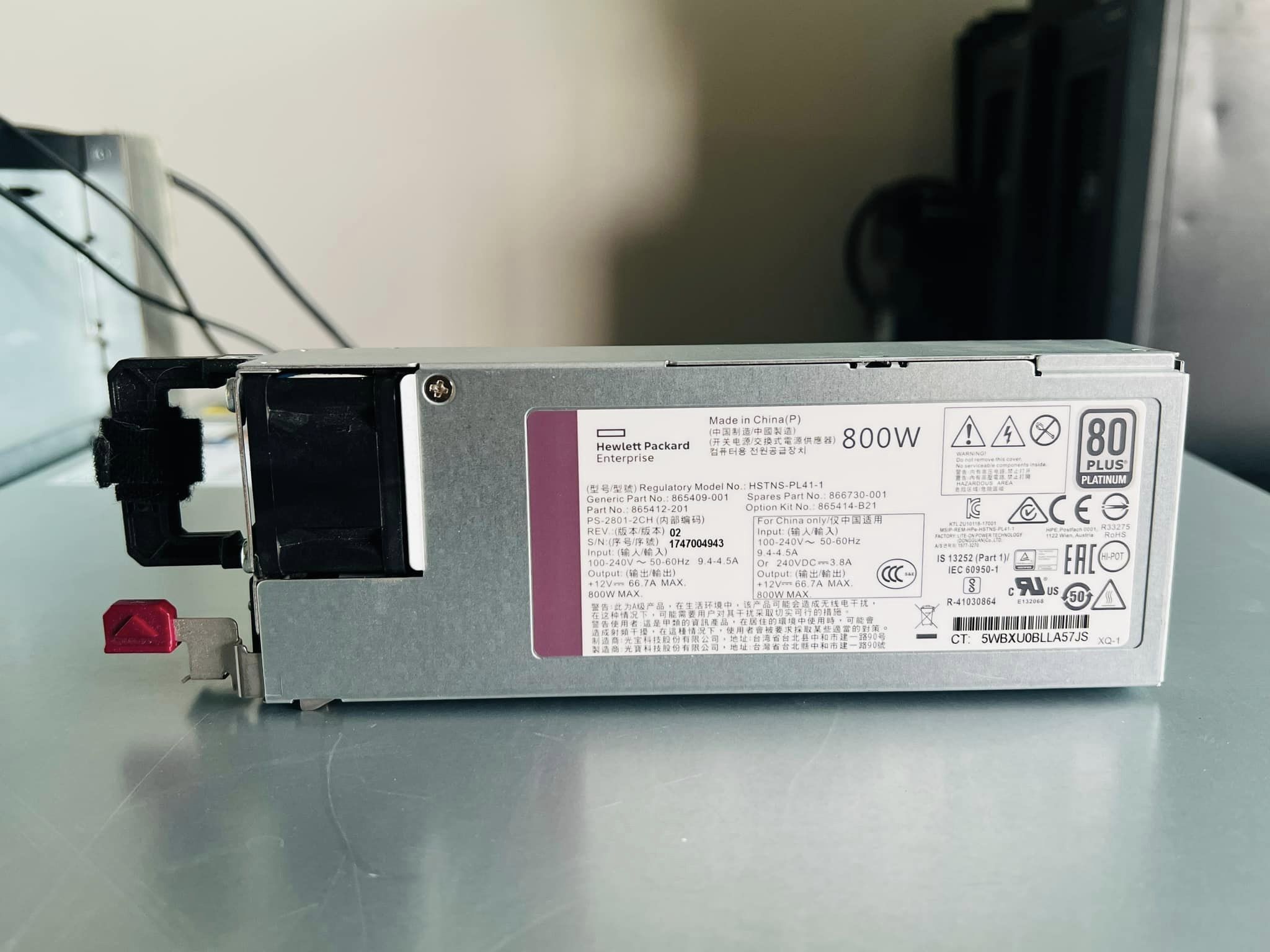 power hp 800W สำหรับ HP DL360 DL380 DL385 G10 มือสองพร้อมใช้งาน