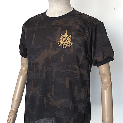 เสื้อยืด "ลายพรางดำล้วน" แขนจั๊ม-อุทยาน(ผ้ากีฬา)*