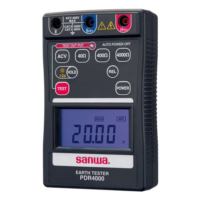 Sanwa PDR4000 Digital Earth Tester 40Ω, 400Ω, 4000Ω