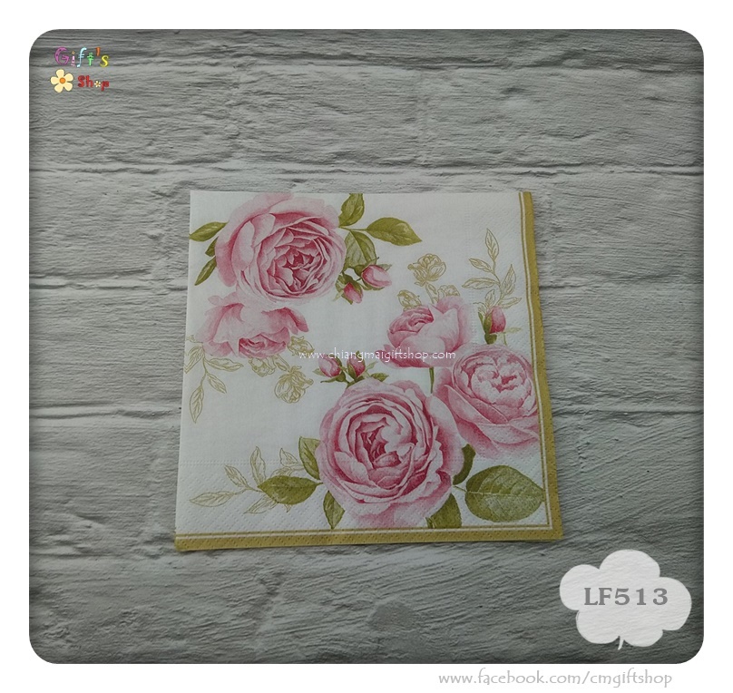 กระดาษแนปกิ้น, ลายดอกกุหลาบสีชมพูอ่อน, ลายDelicate Roses, ลายดอกกุหลาบ, ลายกุหลาบ, ลายดอกกุหลาบสีชมพู, พื้นหลังสีขาว, ลายดอกไม้, ลายหวานๆ