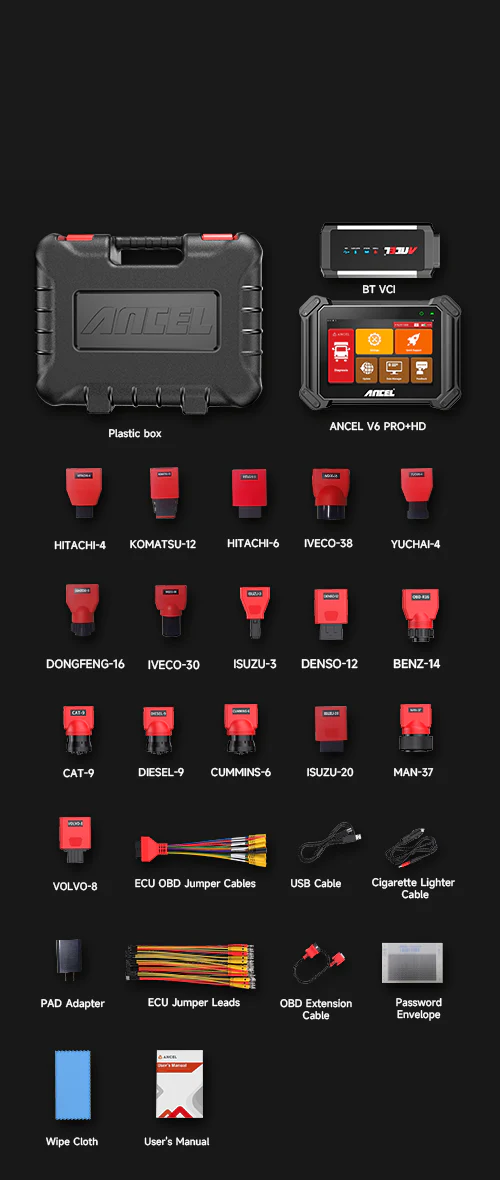 ANCEL V6 Pro+HD Professional Scan Tool for Car and Truck Diagnostic