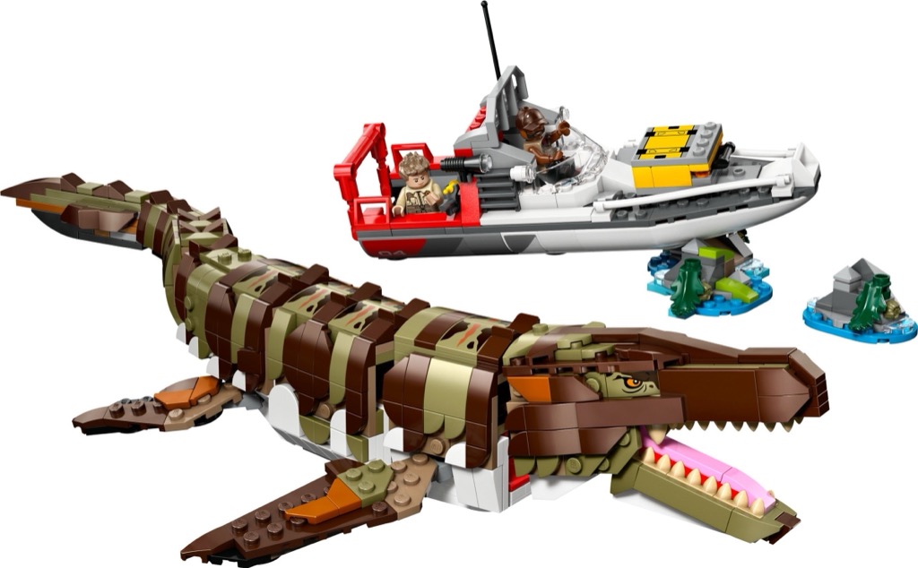 เลโก้ LEGO Jurassic World 76974 Brick-Built Mosasaurus Boat Mission